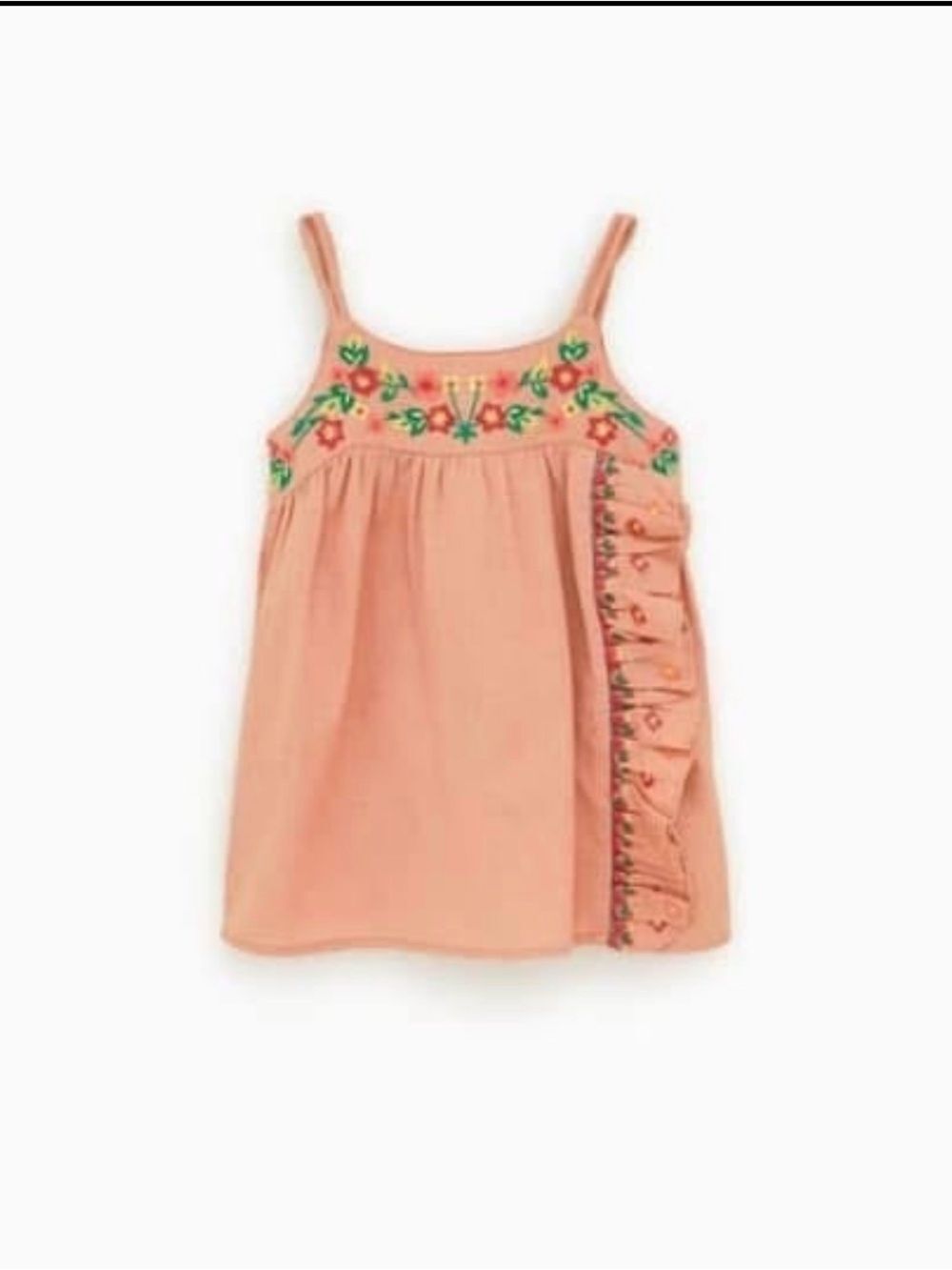 Zara Pink Floral Embroidered Dress 2T